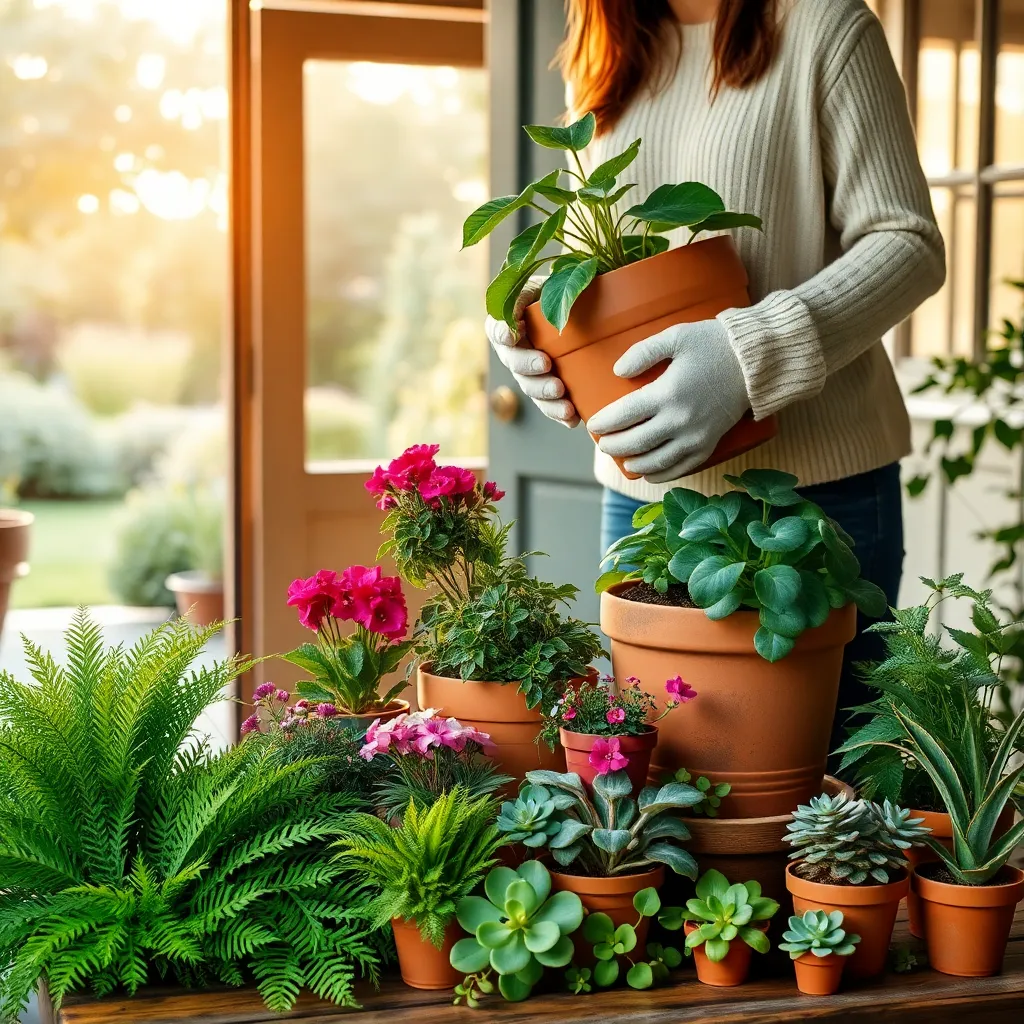 Move Potted Plants Indoors