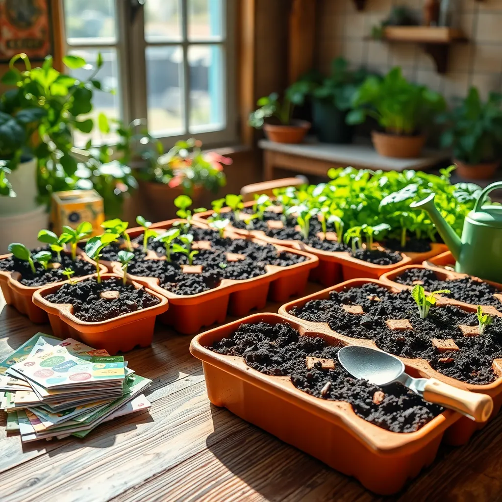 Fill Trays with Seed Mix
