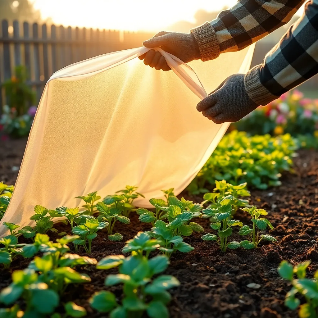 Cover Plants with Frost Cloth
