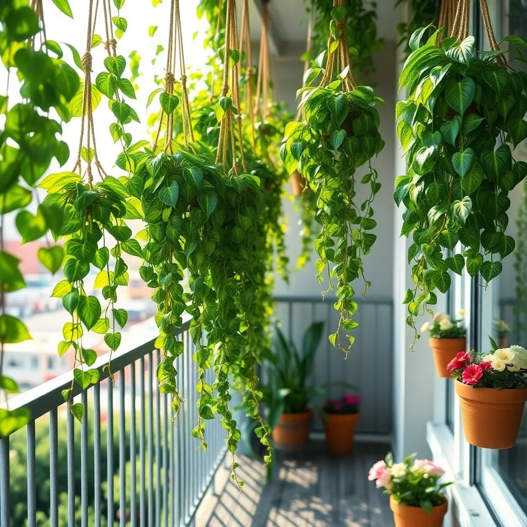 Hanging Pothos Plants (Air-Purifying and Aesthetic)