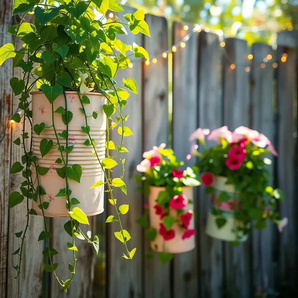 Create Hanging Planters from Tin Cans