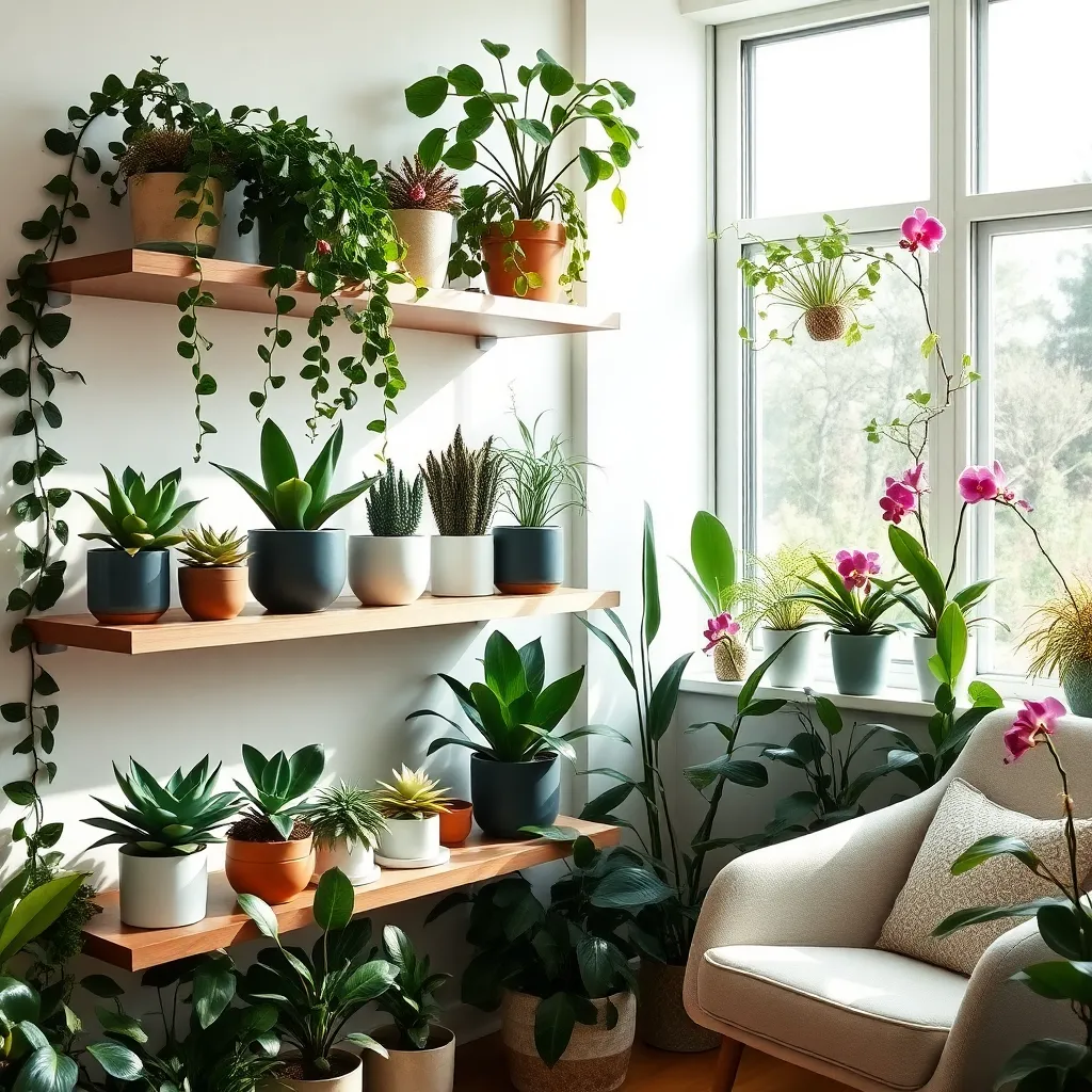 Elevate Plants with Floating Shelves