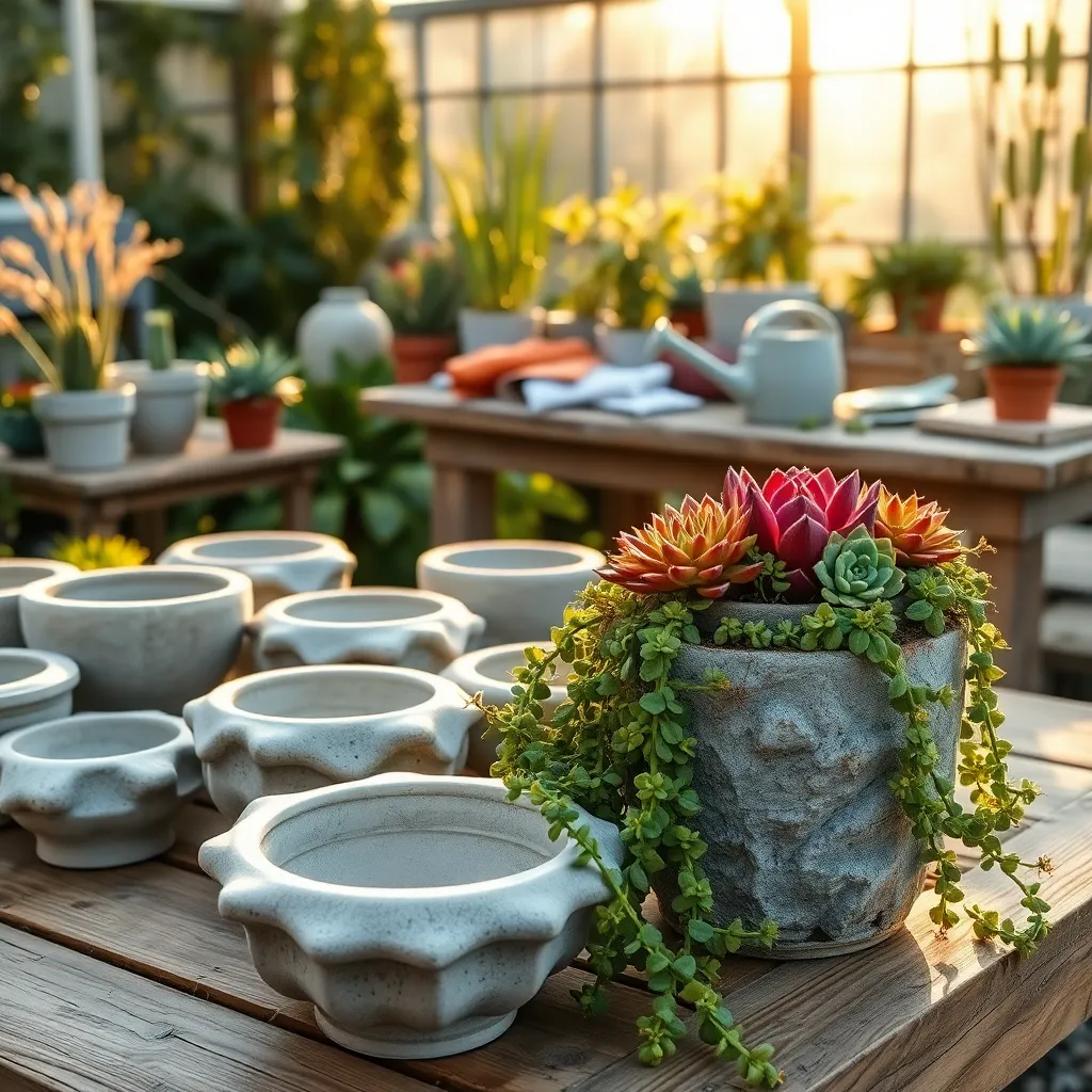 Construct Planters from Concrete Molds