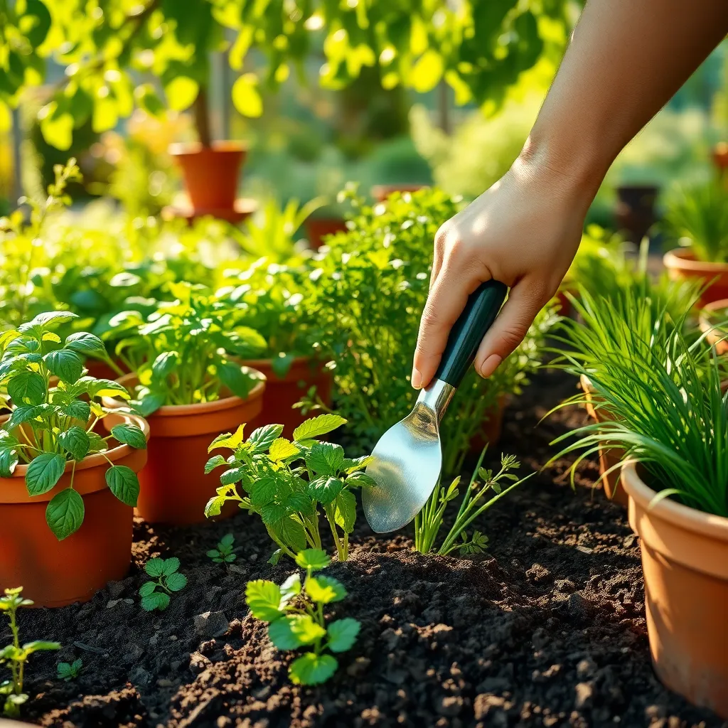Precision Planting with Hand Trowels