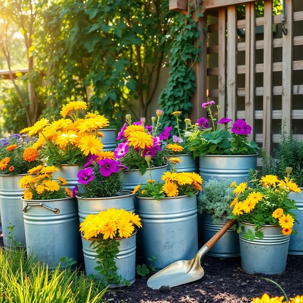 Assemble Planters with Metal Buckets