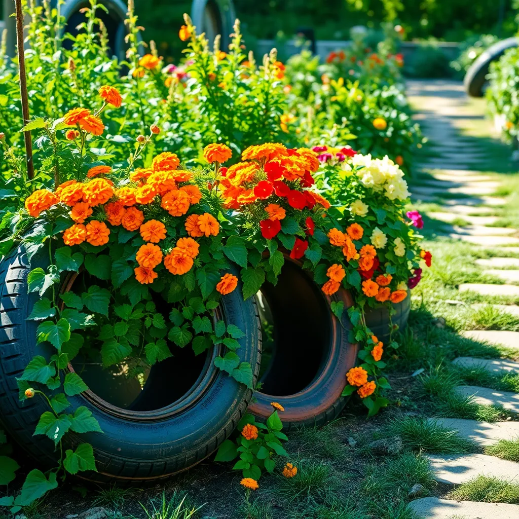 Repurpose Old Tires as Planters