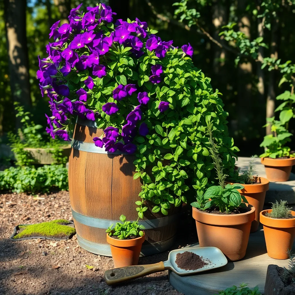 Make Planters from Wine Barrels