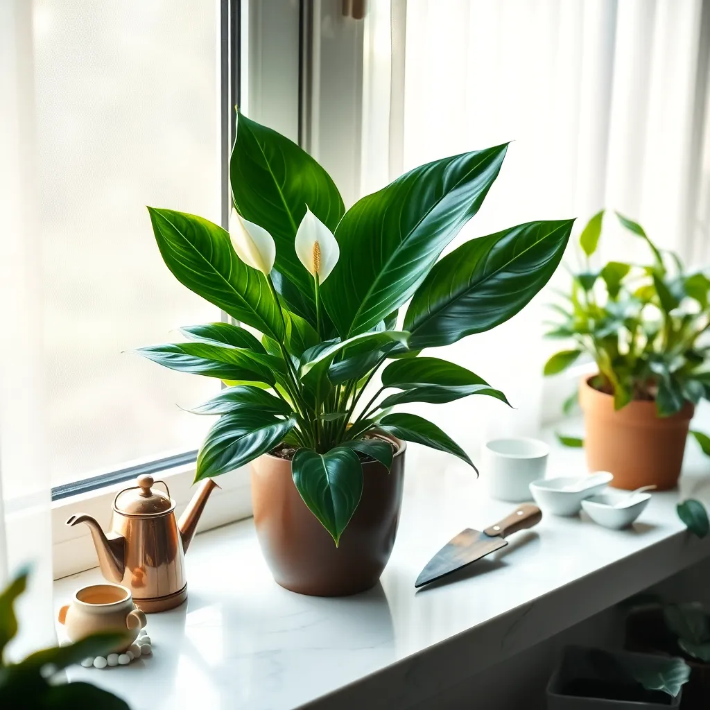 Peace Lily (Spathiphyllum spp.)