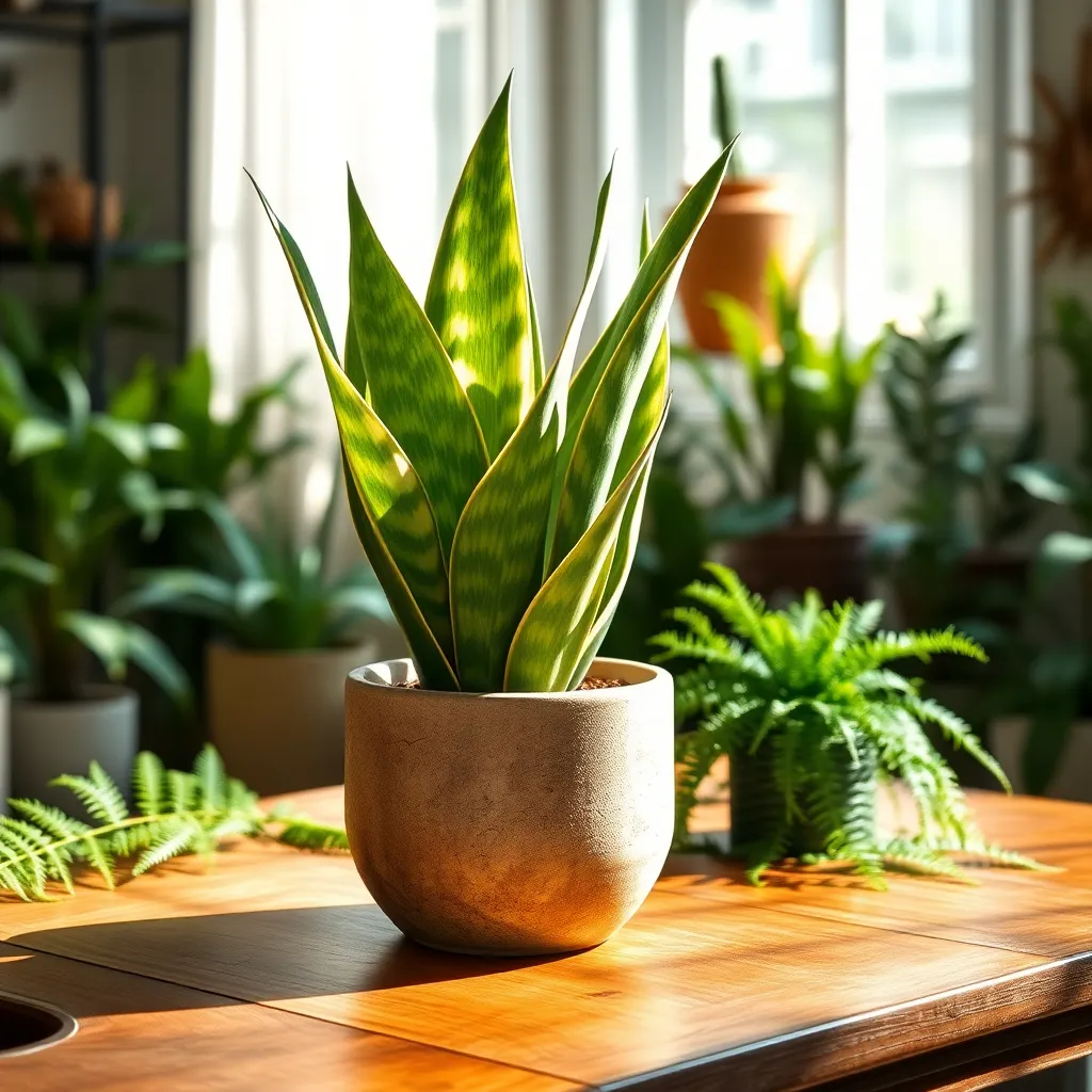Snake Plant 'Bantel's Sensation' (Sansevieria trifasciata)